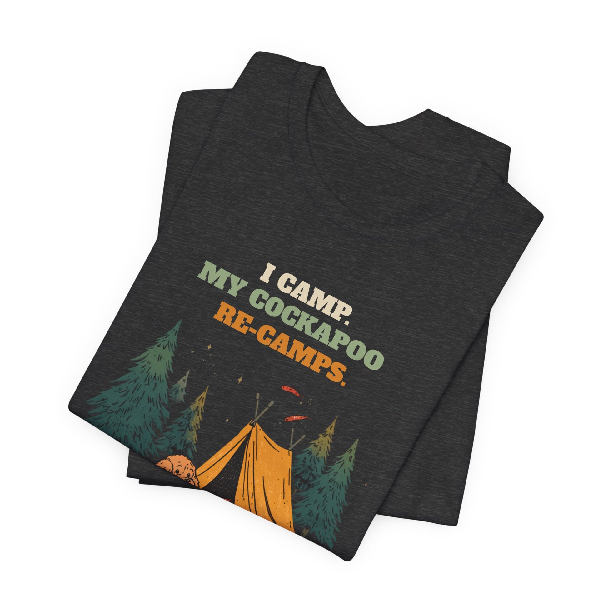 Cockapoo camping tee model side pose