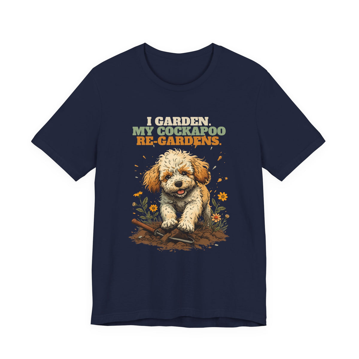Cockapoo gardening unisex tee front