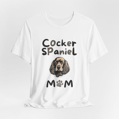 Cocker Spaniel Mum t-shirt in White, hanging front view