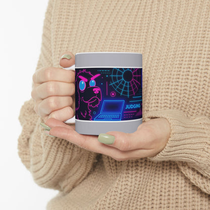Cocker Spaniel neon ceramic coffee mug, 11oz funny dog lover gift - view 1