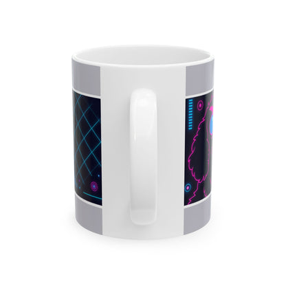 Cocker Spaniel neon ceramic coffee mug, 11oz funny dog lover gift - view 3
