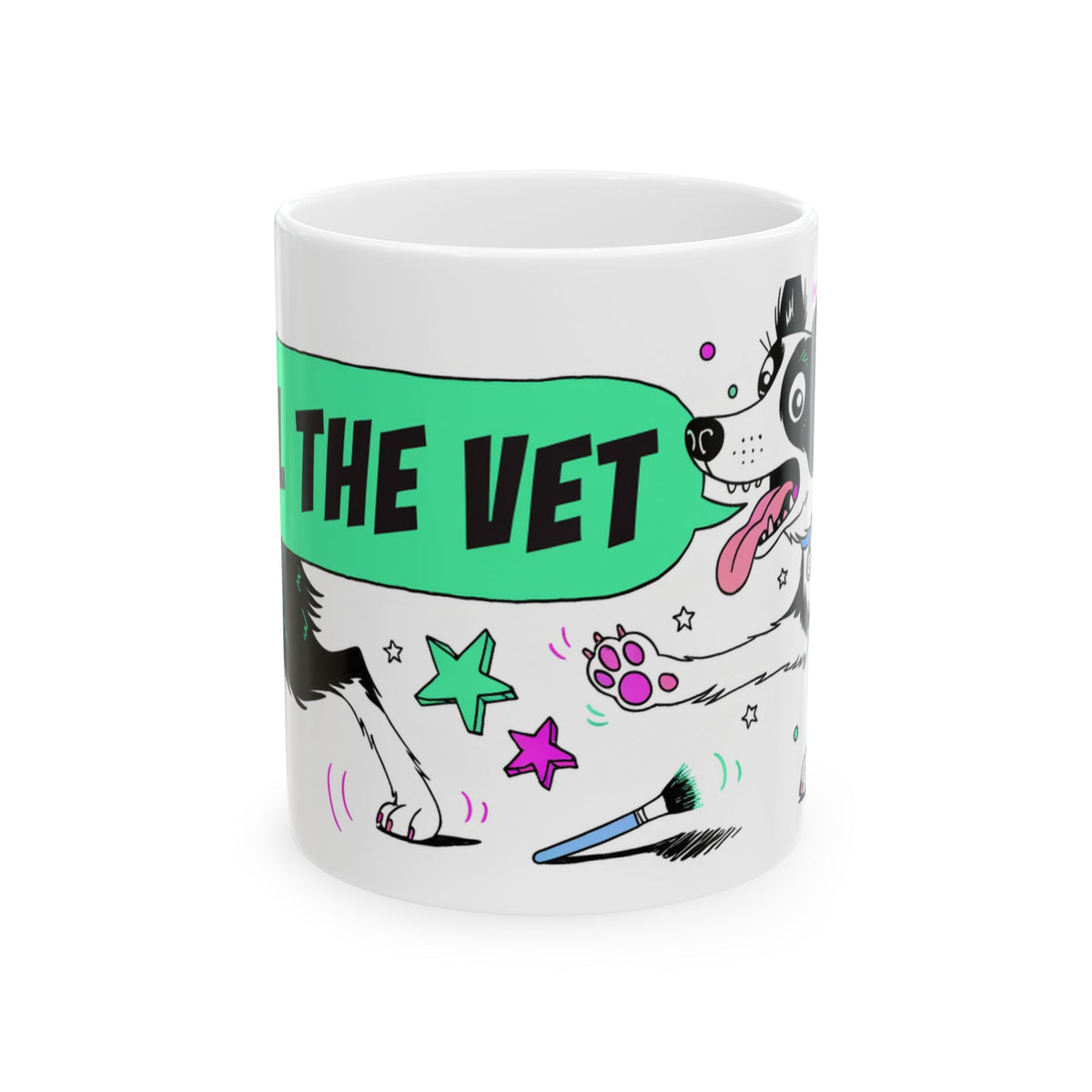 Border Collie ceramic coffee mug, 11oz and 15oz comic pop dog lover gift - view 3