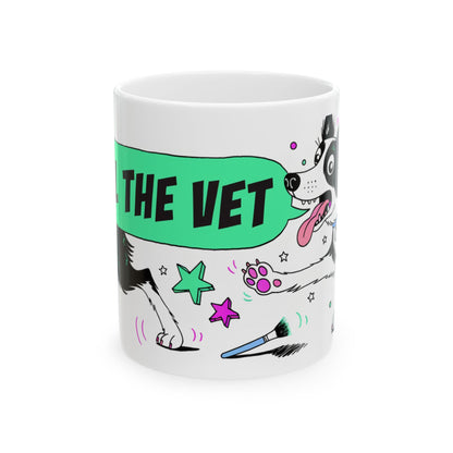Border Collie ceramic coffee mug, 11oz and 15oz comic pop dog lover gift - view 3