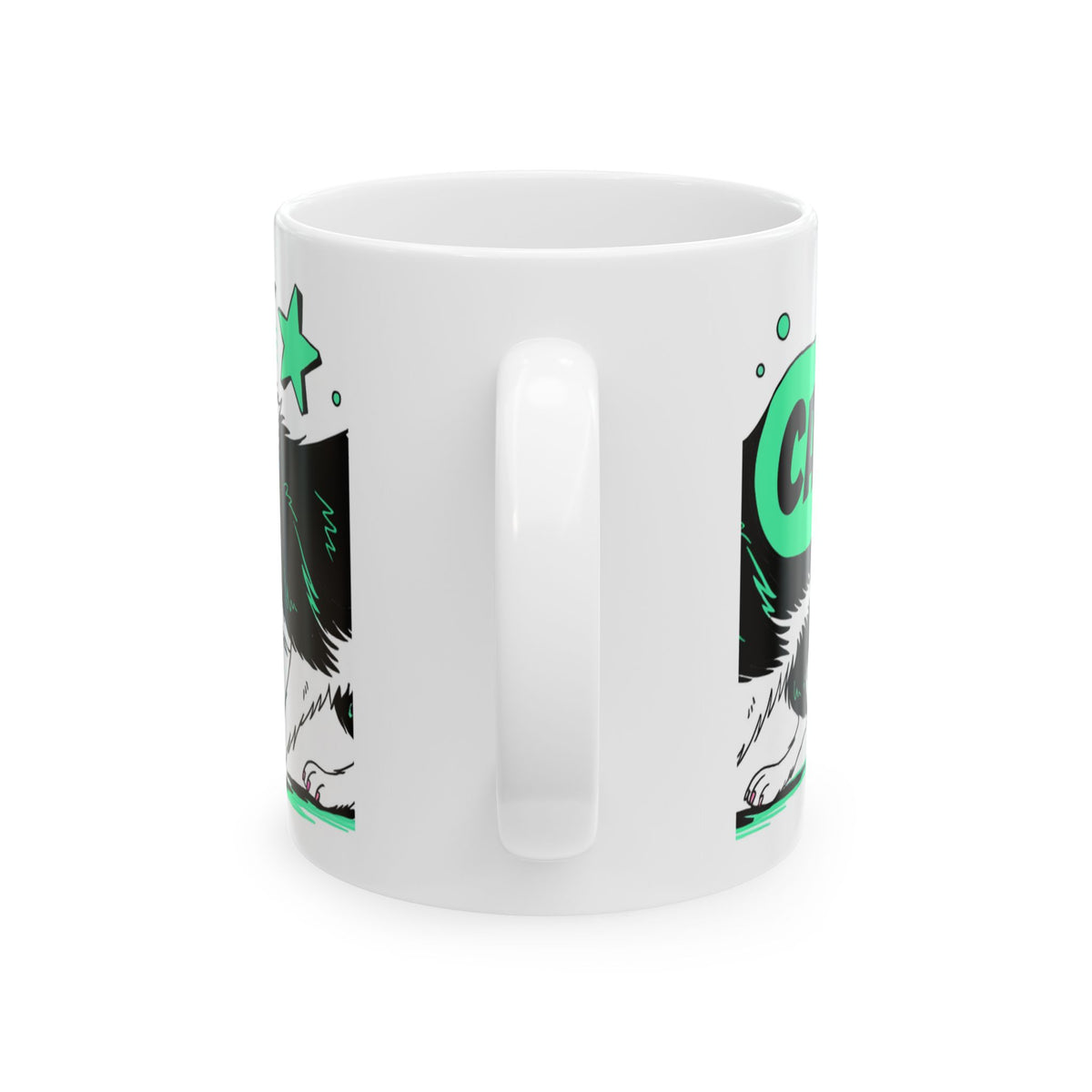 Border Collie ceramic coffee mug, 11oz and 15oz comic pop dog lover gift - view 4