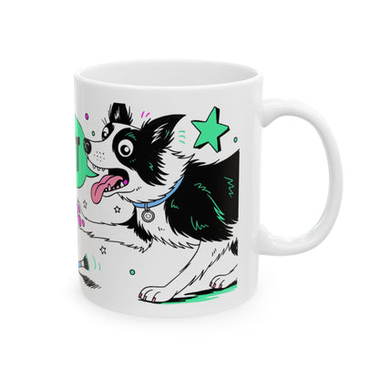 Border Collie ceramic coffee mug, 11oz and 15oz comic pop dog lover gift - view 6