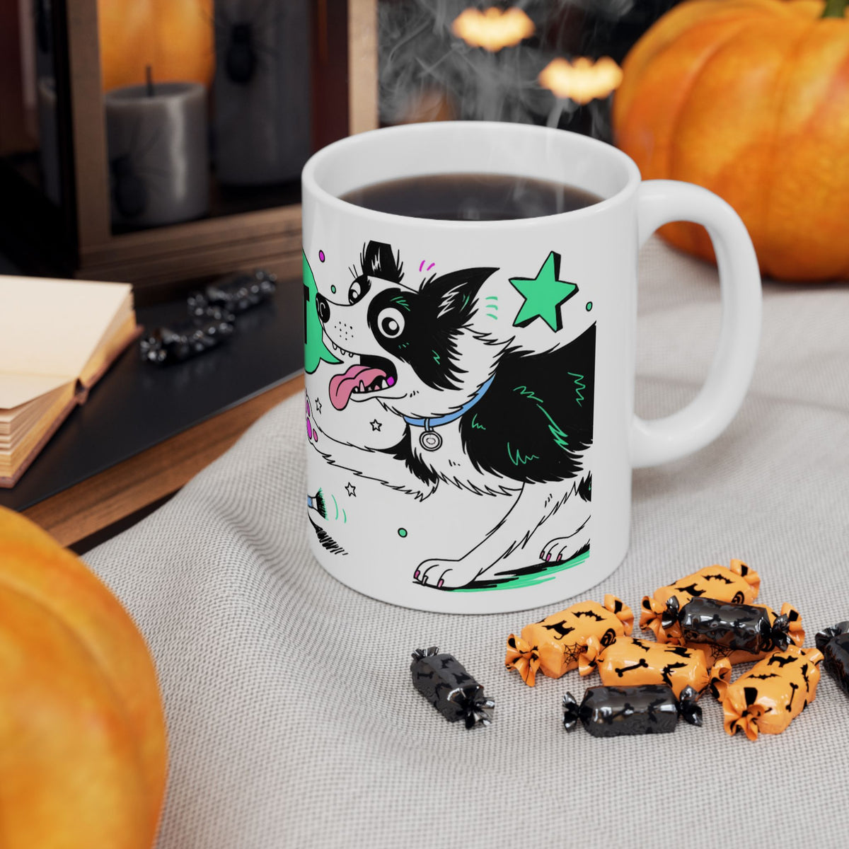 Border Collie ceramic coffee mug, 11oz and 15oz comic pop dog lover gift - view 9