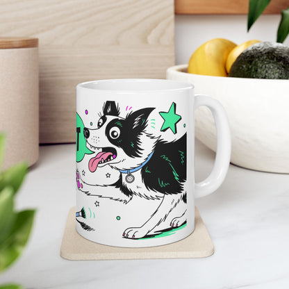 Border Collie ceramic coffee mug, 11oz and 15oz comic pop dog lover gift - view 10