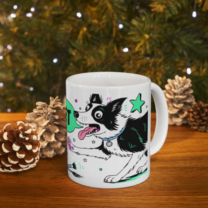 Border Collie ceramic coffee mug, 11oz and 15oz comic pop dog lover gift - view 12