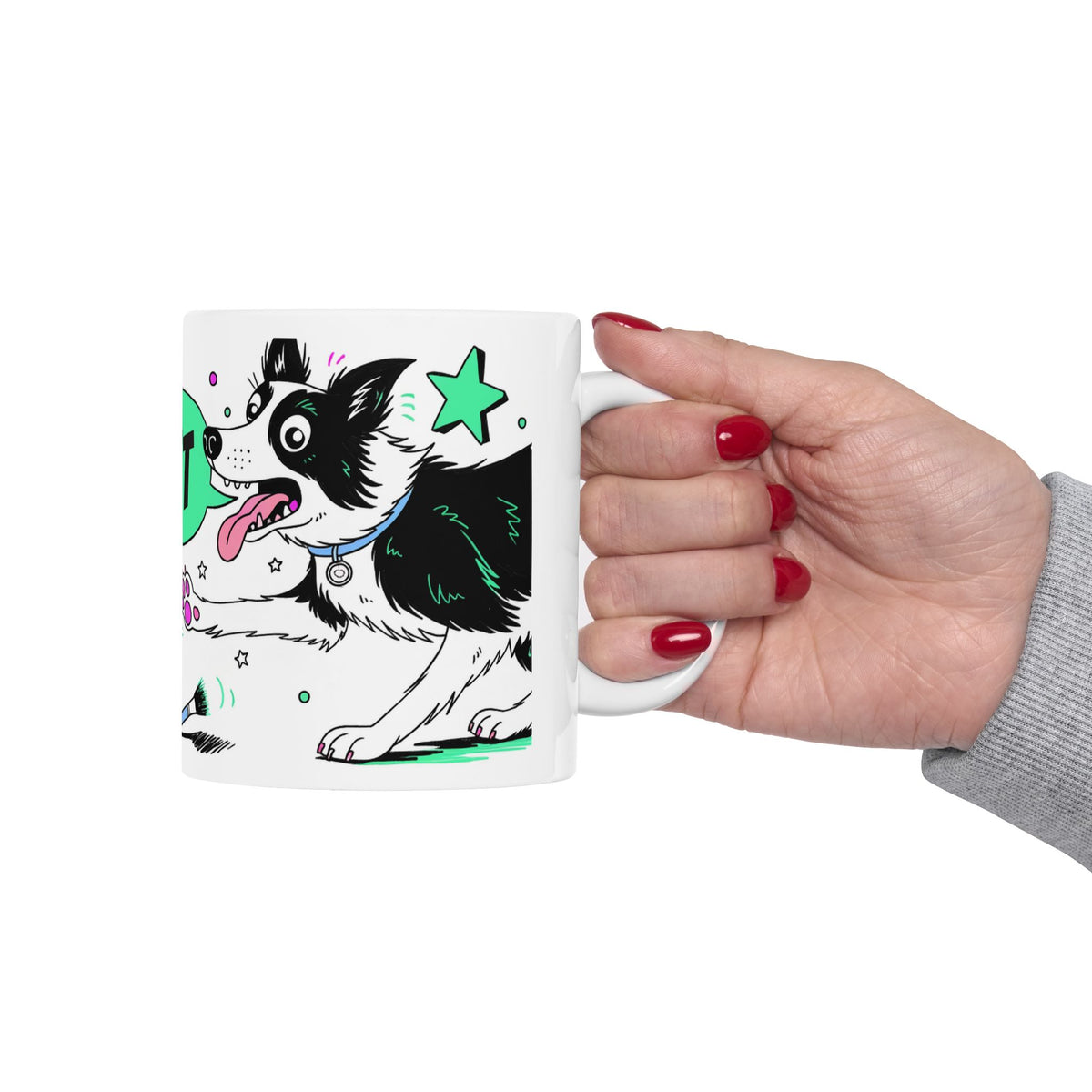 Border Collie ceramic coffee mug, 11oz and 15oz comic pop dog lover gift - view 14