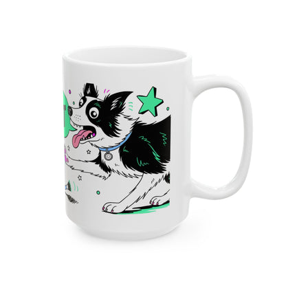 Border Collie ceramic coffee mug, 11oz and 15oz comic pop dog lover gift - view 17