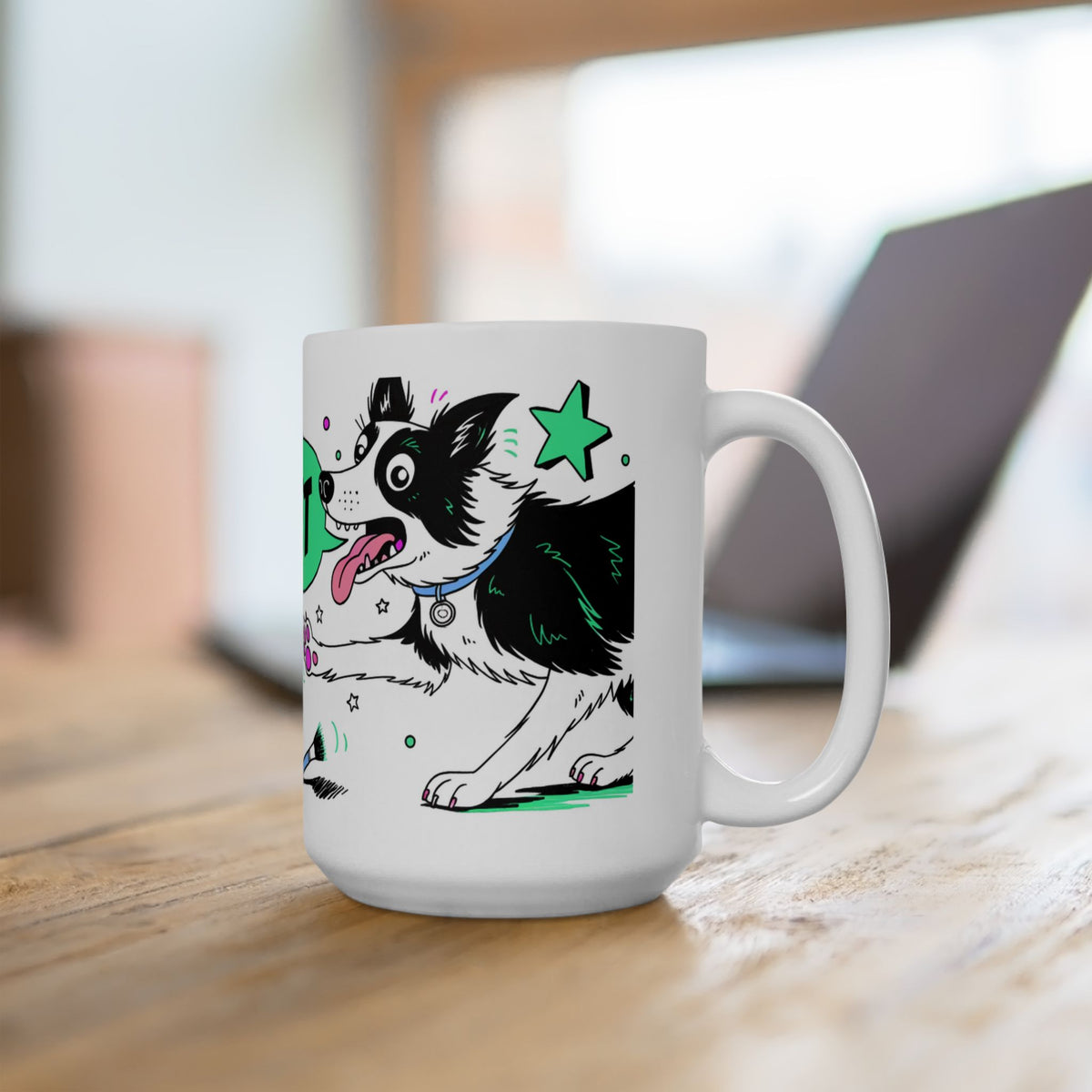 Border Collie ceramic coffee mug, 11oz and 15oz comic pop dog lover gift - view 18