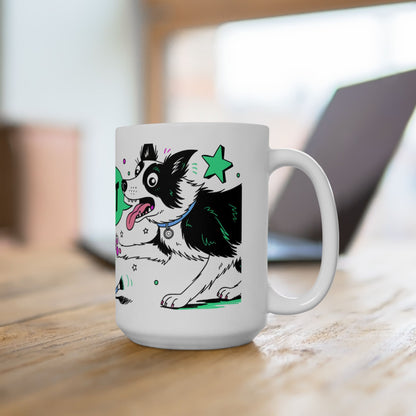Border Collie ceramic coffee mug, 11oz and 15oz comic pop dog lover gift - view 18