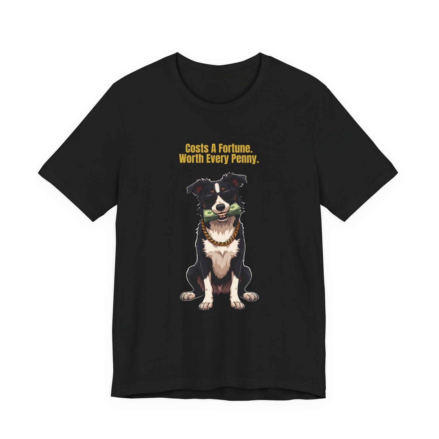 Costs A Fortune Border Collie t-shirt - navy colourway