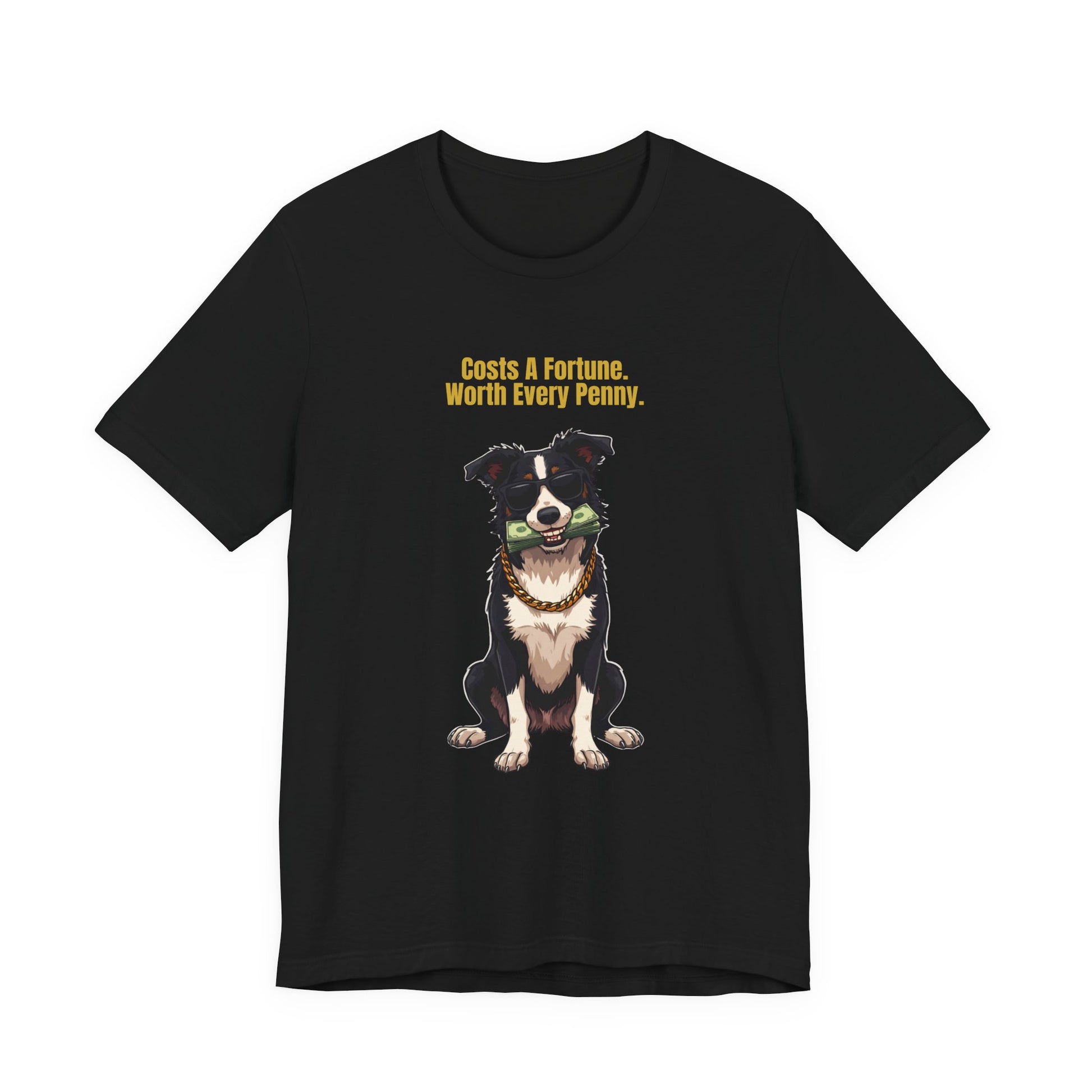 Costs A Fortune Border Collie t-shirt - navy colourway