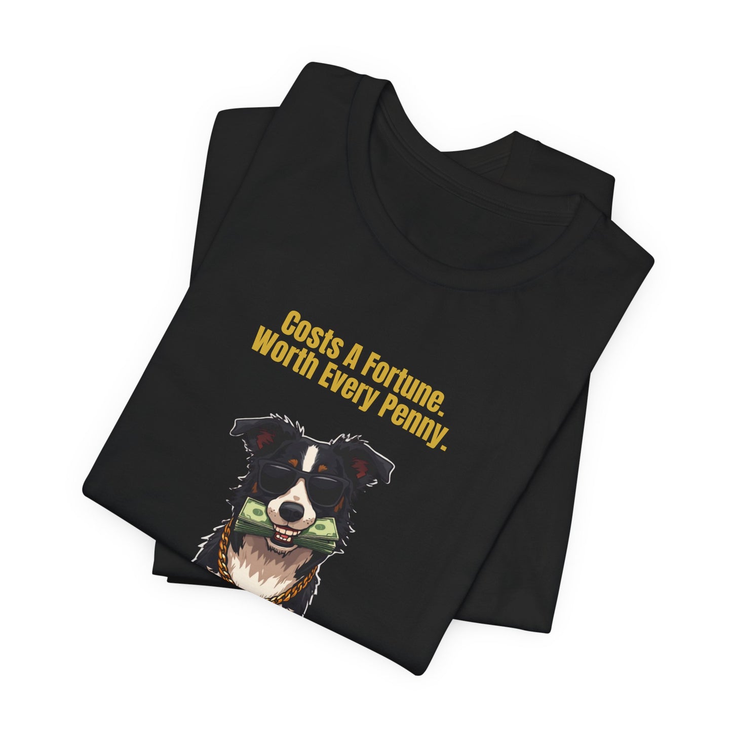 Costs A Fortune Border Collie t-shirt - size chart