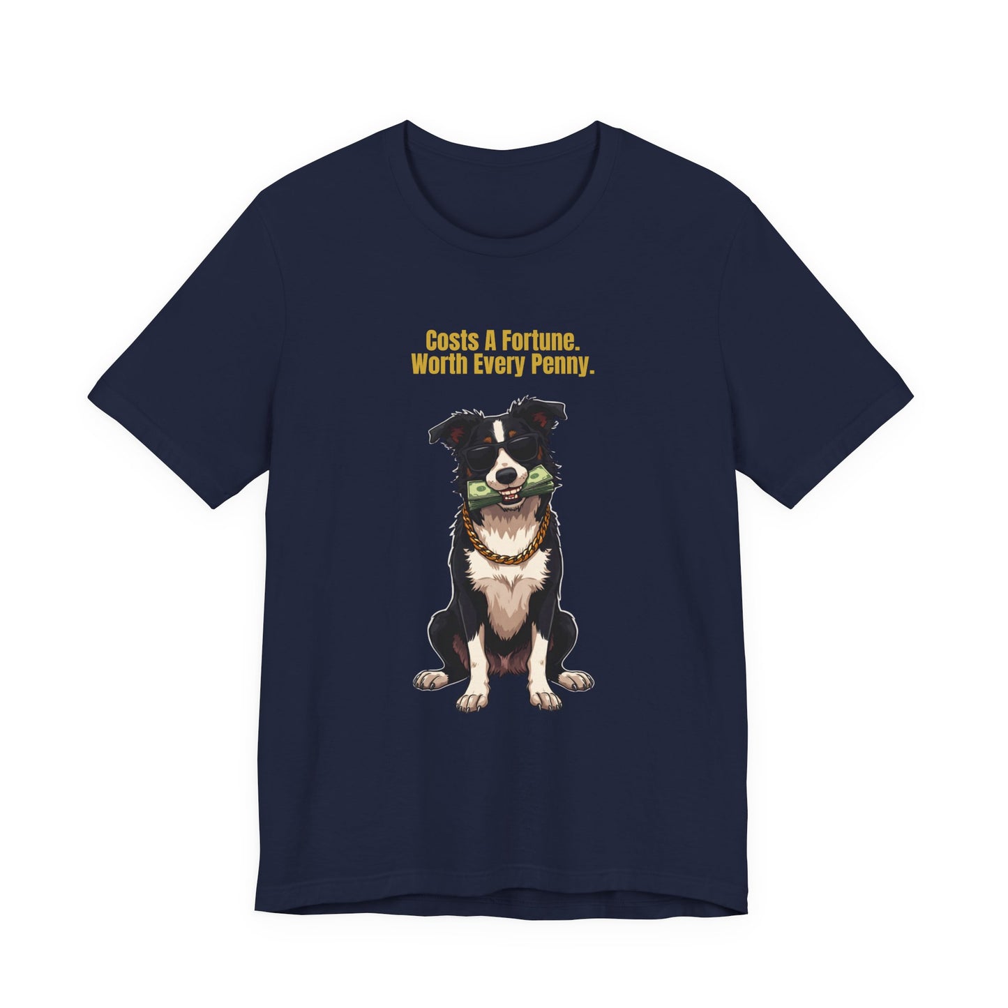 Costs A Fortune Border Collie t-shirt - final product photo