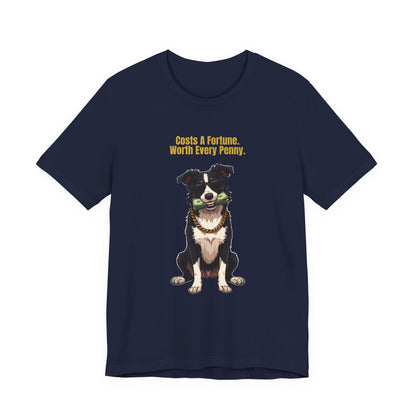 Costs A Fortune Border Collie t-shirt - final product photo