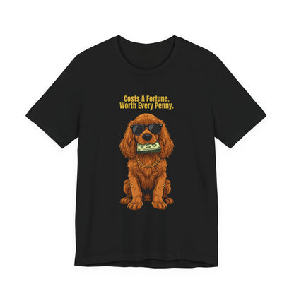 Dark Grey Heather colourway Costs A Fortune Cocker Spaniel T-Shirt