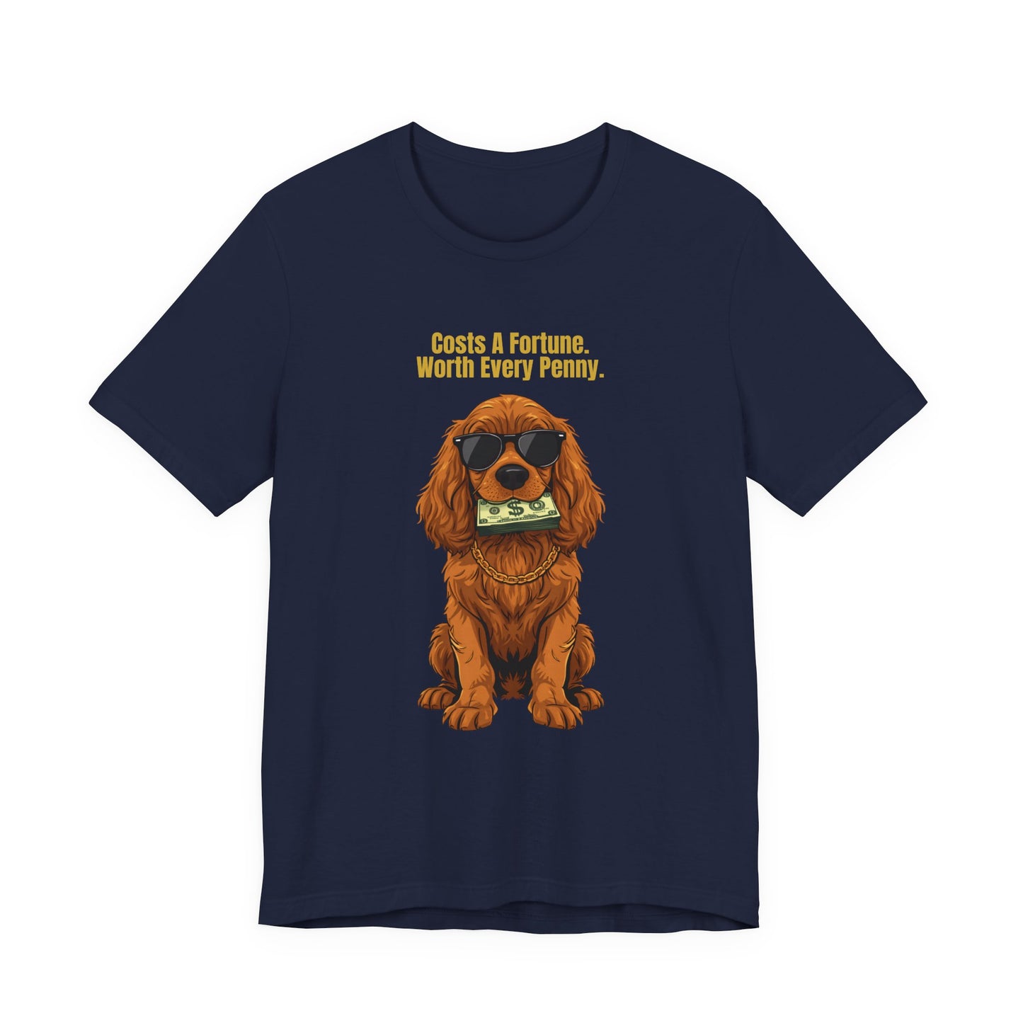 Costs A Fortune Cocker Spaniel T-Shirt close-up print detail, second angle