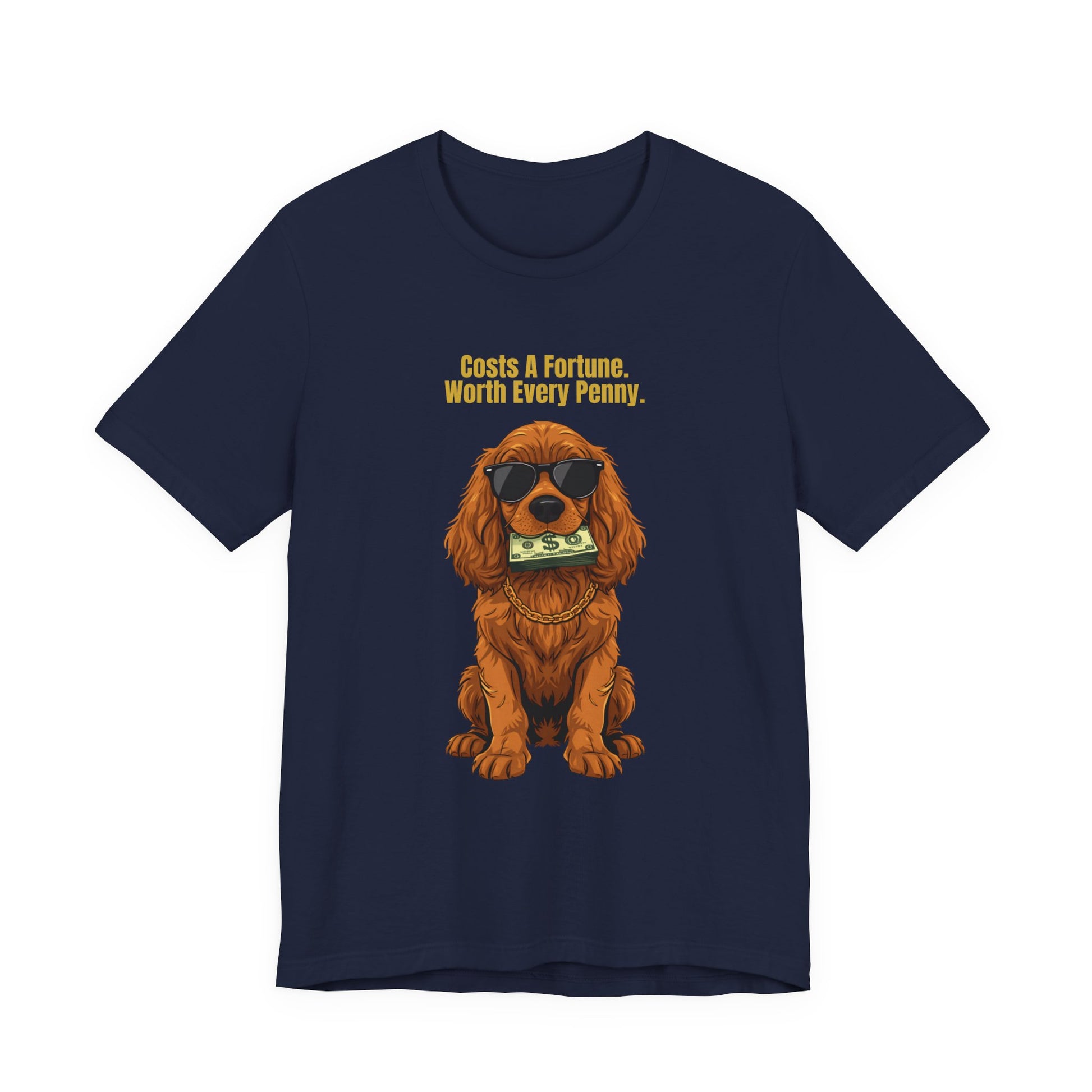 Costs A Fortune Cocker Spaniel T-Shirt close-up print detail, second angle