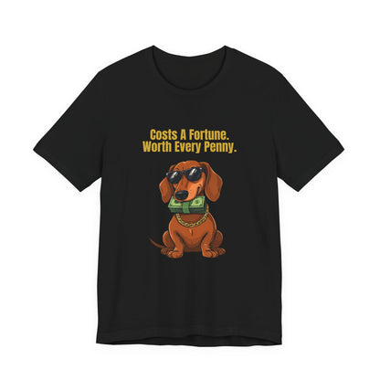 Costs A Fortune Dachshund t-shirt - navy colourway