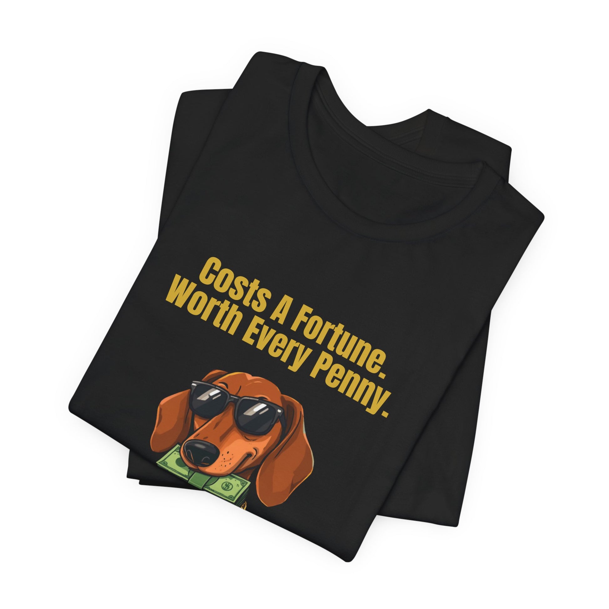 Costs A Fortune Dachshund t-shirt - size chart