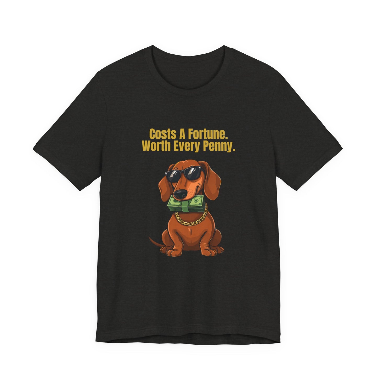 Costs A Fortune Dachshund t-shirt - full design view