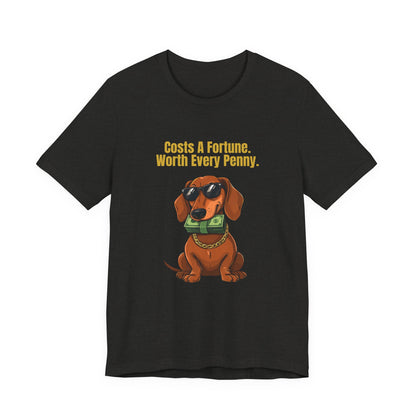 Costs A Fortune Dachshund t-shirt - full design view