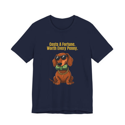 Costs A Fortune Dachshund t-shirt - final product photo