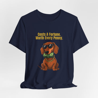 Costs A Fortune Dachshund t-shirt - styled with accessories