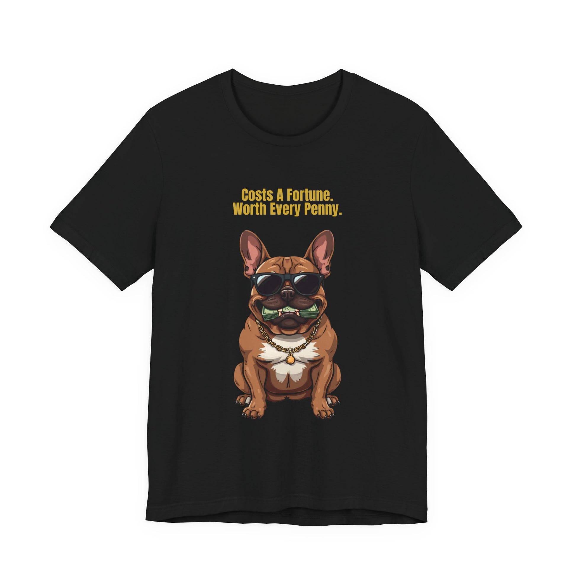Costs A Fortune French Bulldog t-shirt - navy colourway