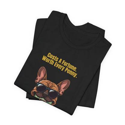 Costs A Fortune French Bulldog t-shirt - size chart