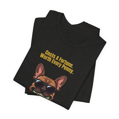 Costs A Fortune French Bulldog t-shirt - model pose side