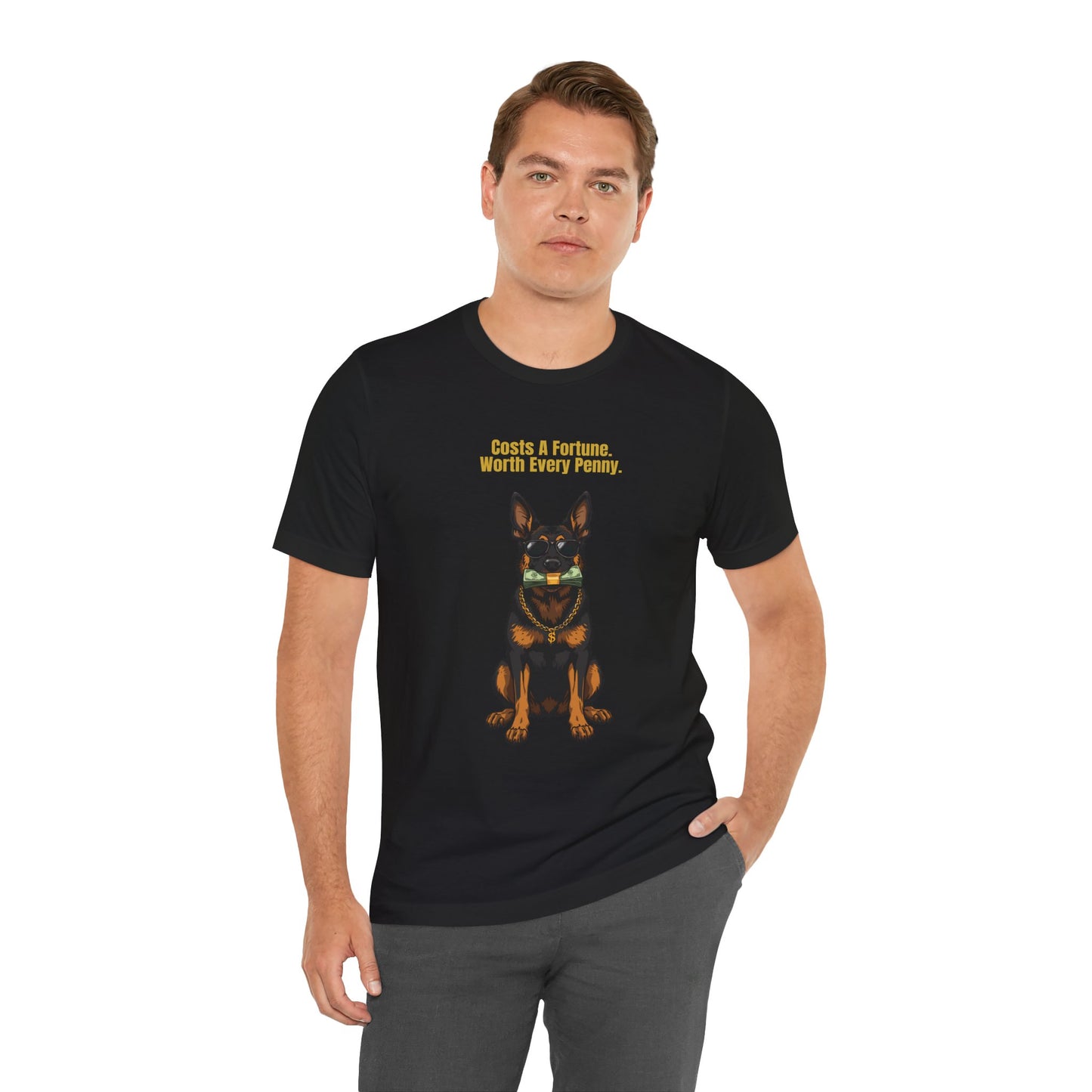 Costs A Fortune German Shepherd t-shirt - black colourway