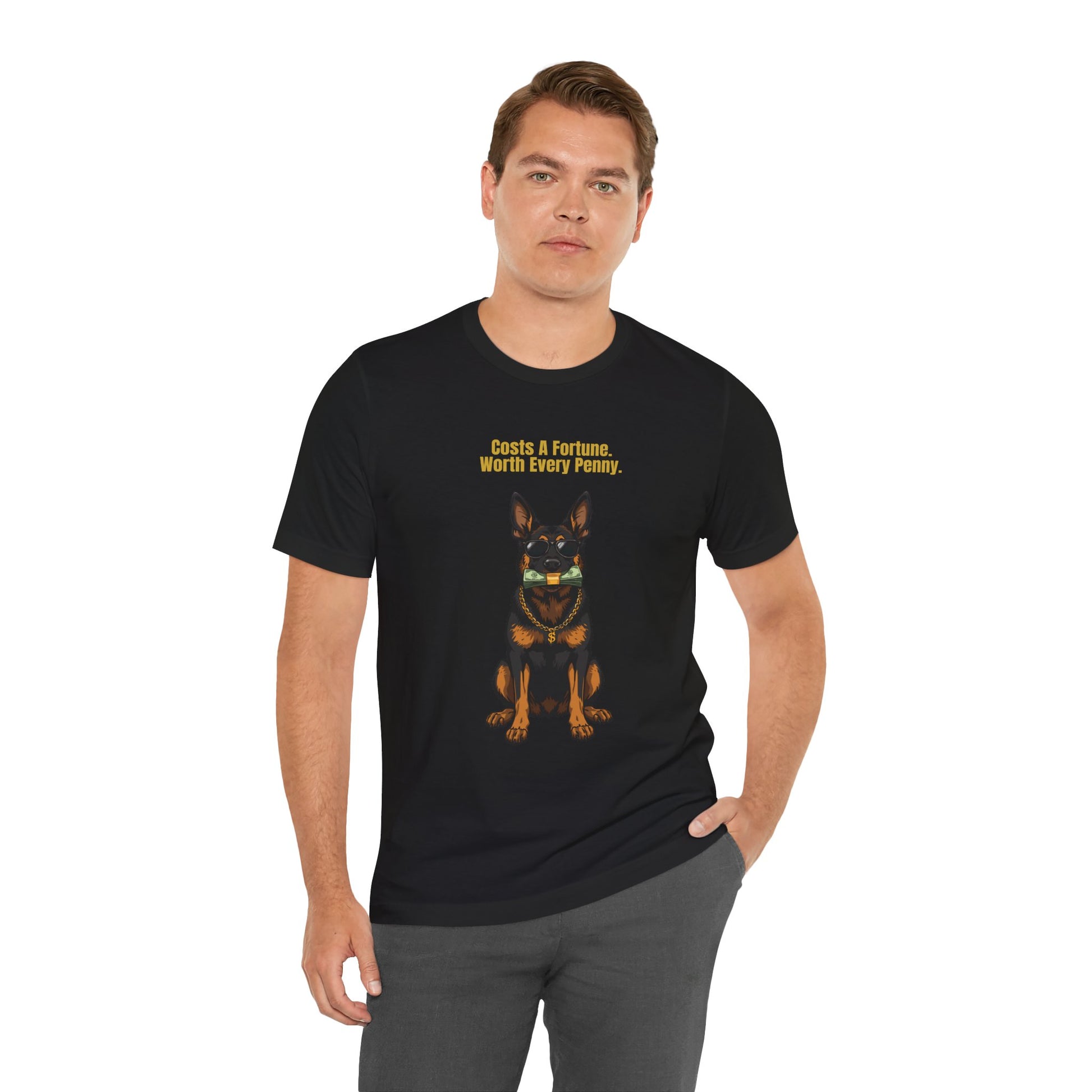 Costs A Fortune German Shepherd t-shirt - black colourway