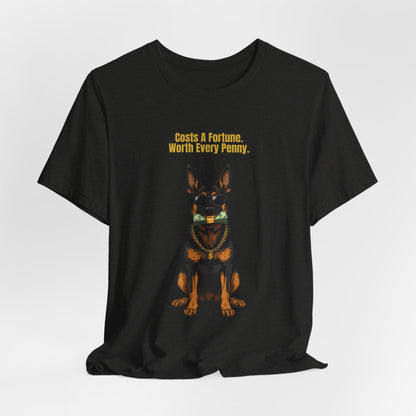 Costs A Fortune German Shepherd t-shirt - sleeve and neckline detail