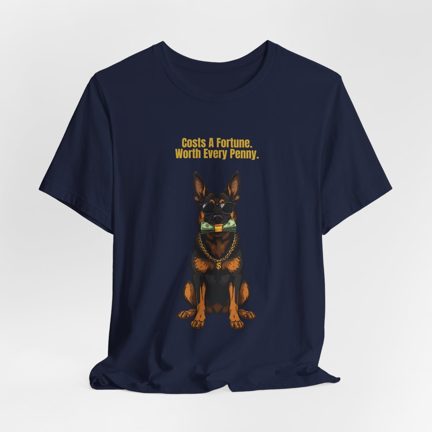 Costs A Fortune German Shepherd t-shirt - styled with accessories