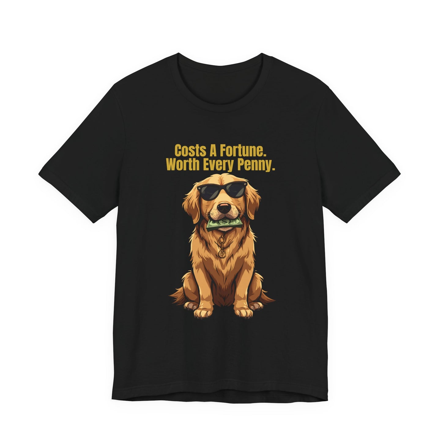 Costs A Fortune Golden Retriever t-shirt - navy colourway