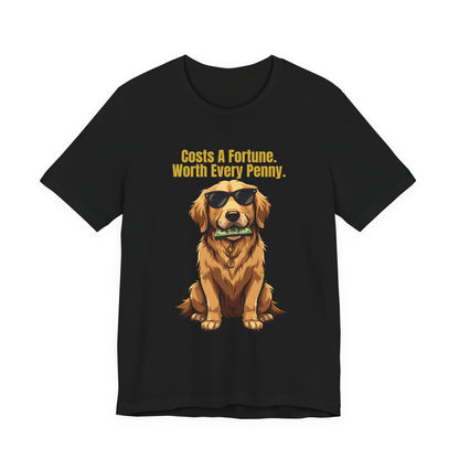 Costs A Fortune Golden Retriever t-shirt - navy colourway