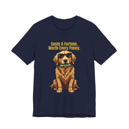Costs A Fortune Golden Retriever t-shirt - final product photo