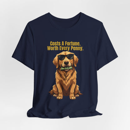 Costs A Fortune Golden Retriever t-shirt - styled with accessories