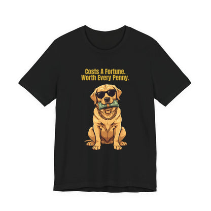 Dark Grey Heather colourway Costs A Fortune Labrador T-Shirt