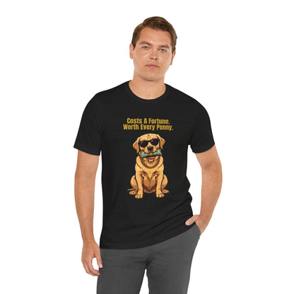 Costs A Fortune Labrador T-Shirt folded flat lay