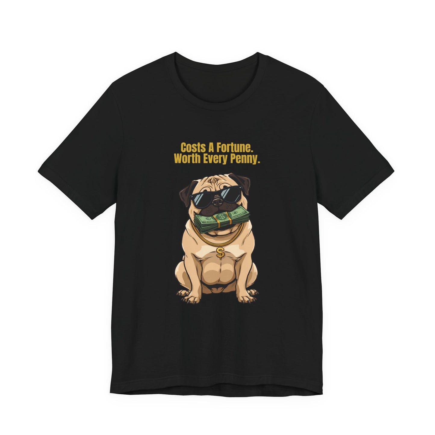 Costs A Fortune Pug t-shirt - navy colourway