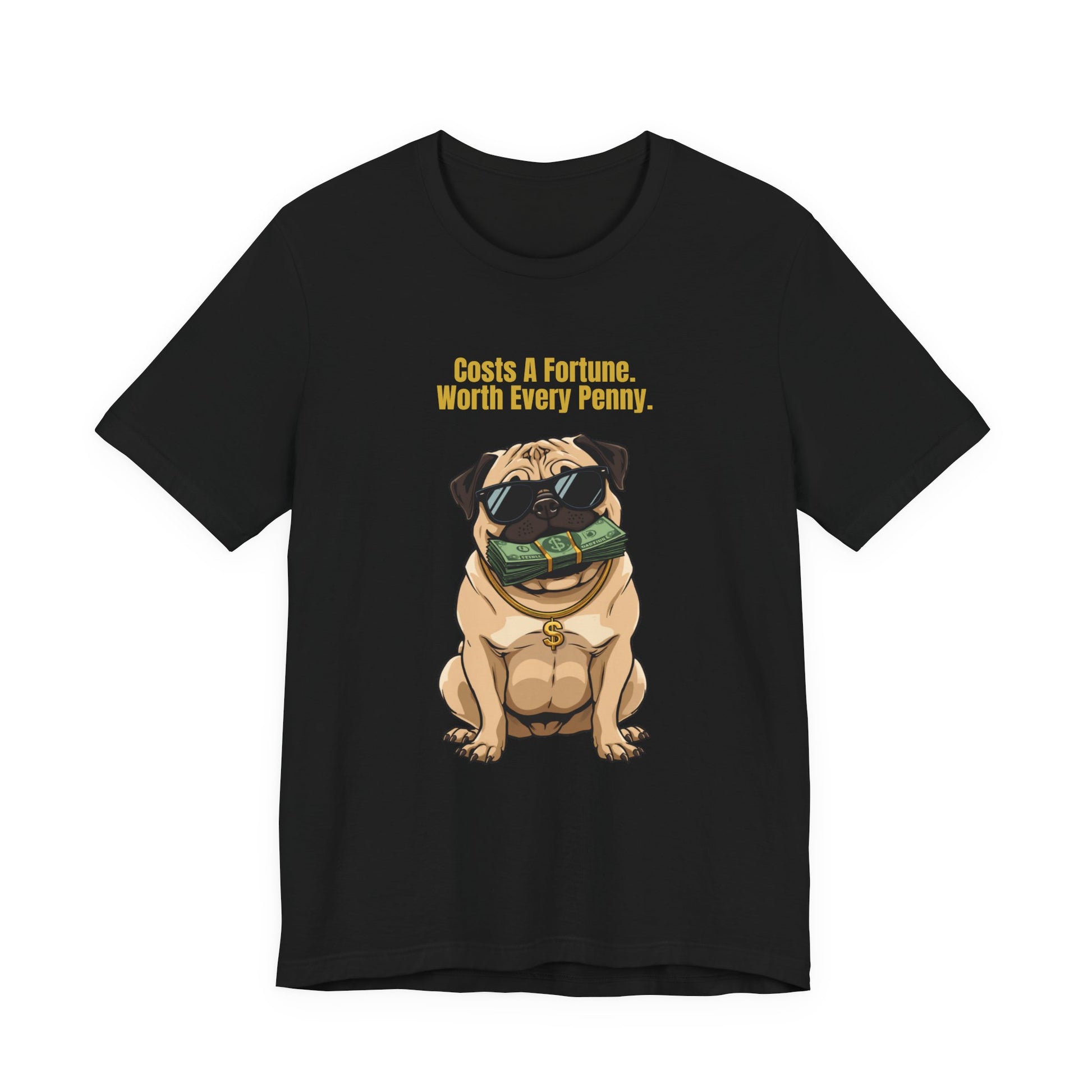 Costs A Fortune Pug t-shirt - navy colourway