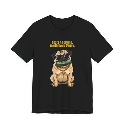 Costs A Fortune Pug t-shirt - navy colourway