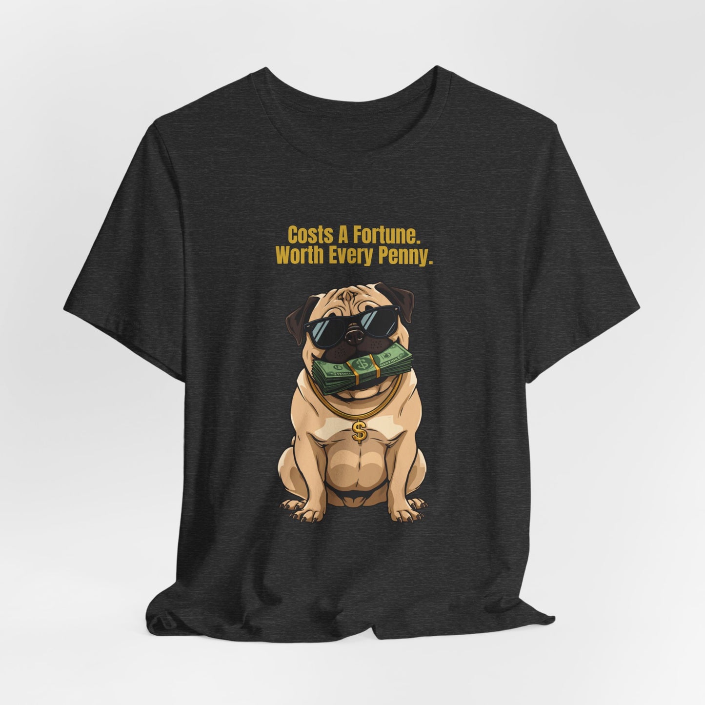 Costs A Fortune Pug t-shirt - additional colourway detail