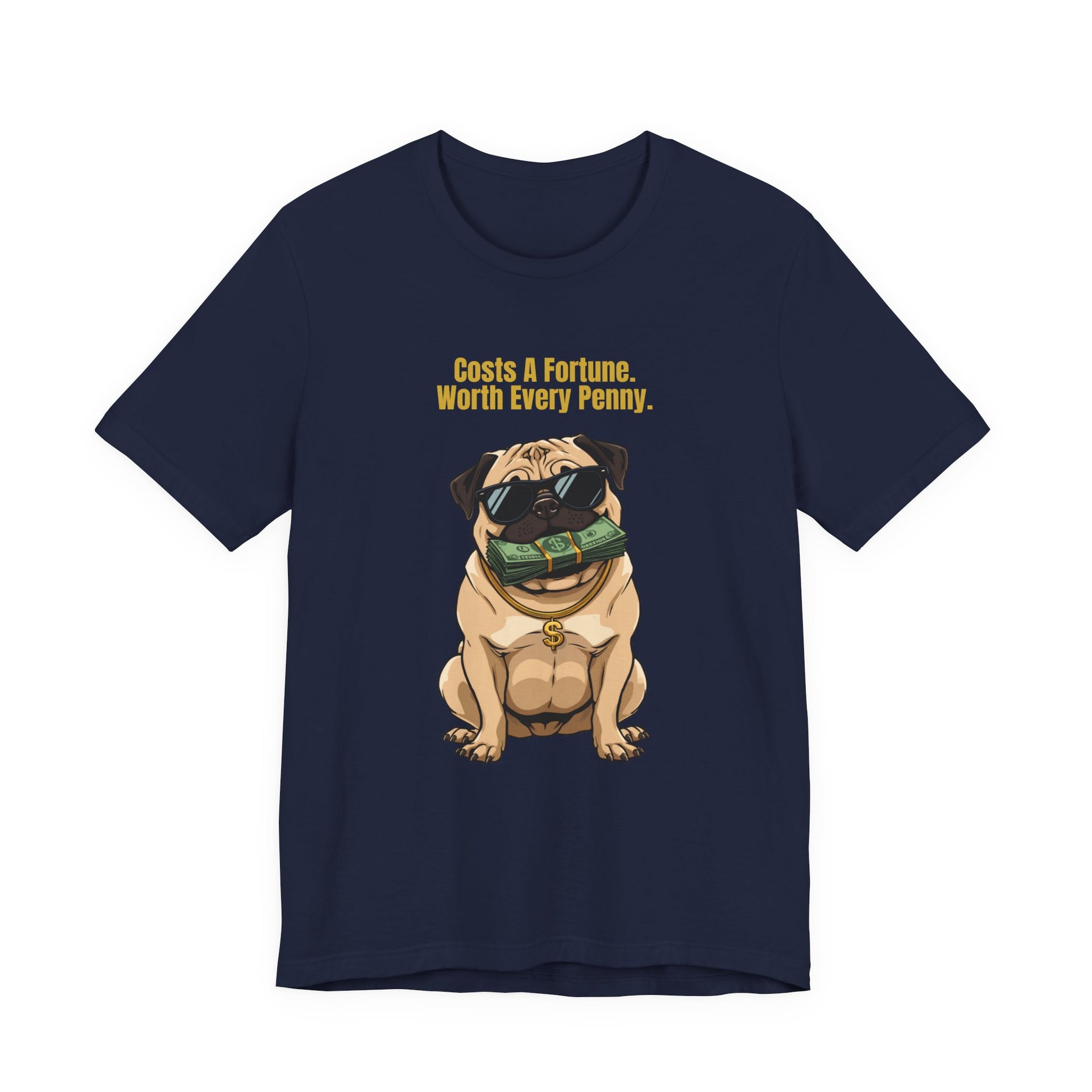 Costs A Fortune Pug t-shirt - final product photo