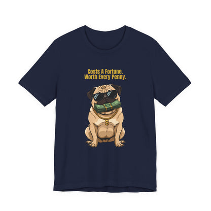 Costs A Fortune Pug t-shirt - final product photo