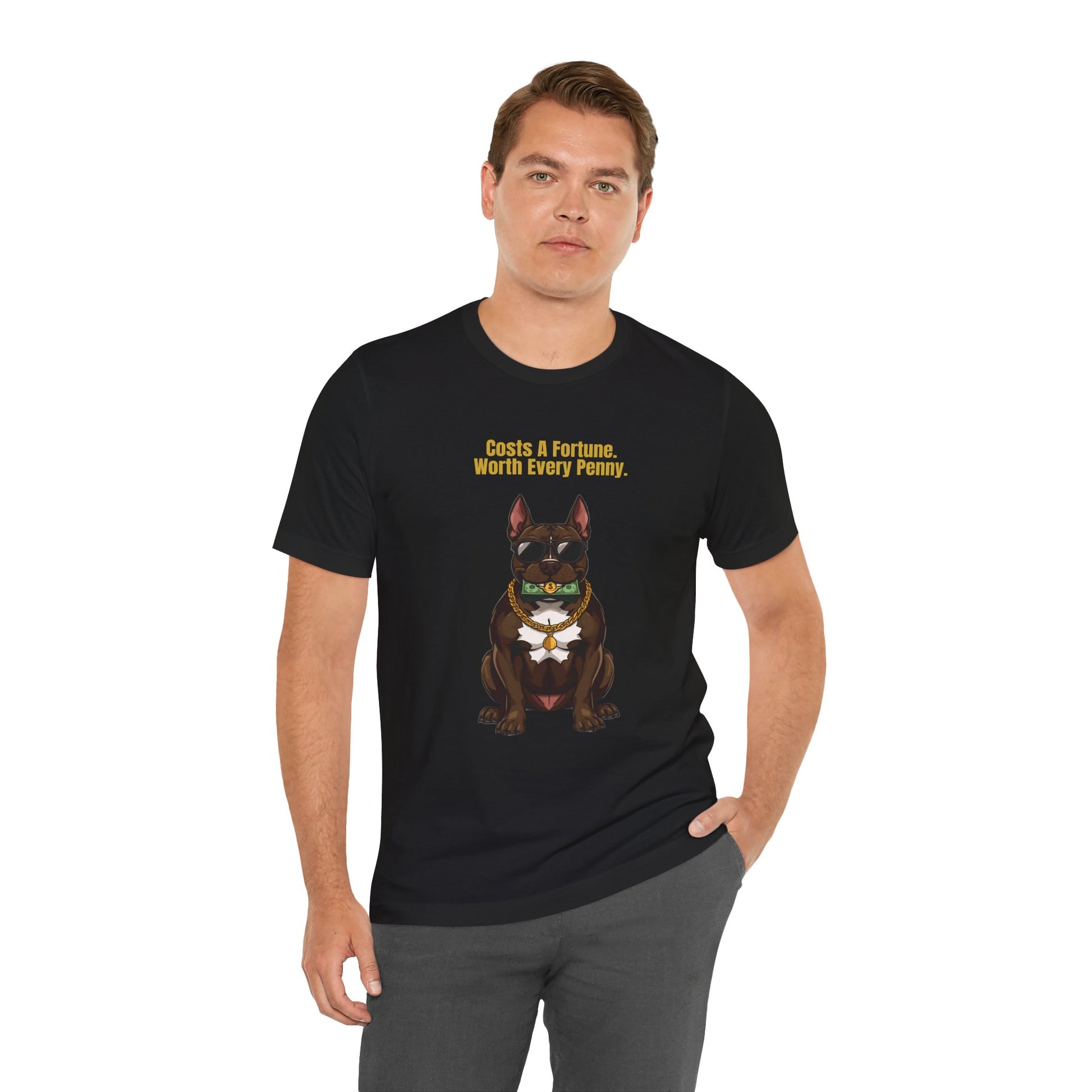 Costs A Fortune T-Shirt — Funny Staffie Unisex Tee — SniffWaggleNWalk